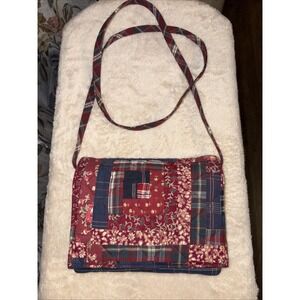 Victorian Heart Quilted Crossbody 100% Cotton Plaid, Floral, Cottage, Granny